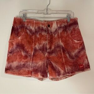 Men's High Waist Tie-Dye Corduroy Shorts